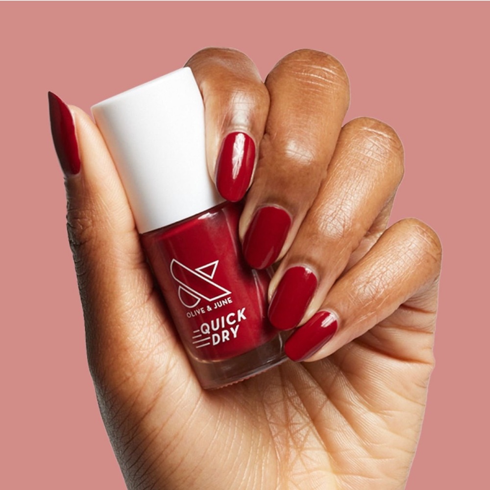 Brick | Olive & June Quick Dry Nail Polish, Deep Red / Burgundy, 0.3 oz.